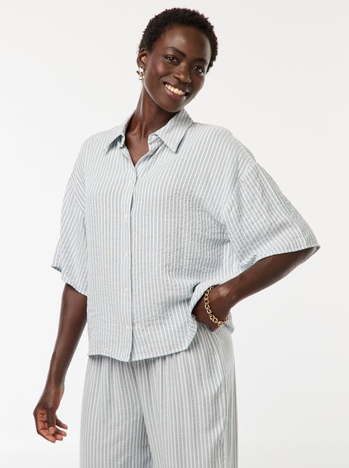 Gestreept overhemd met korte mouwen - Kiabi
