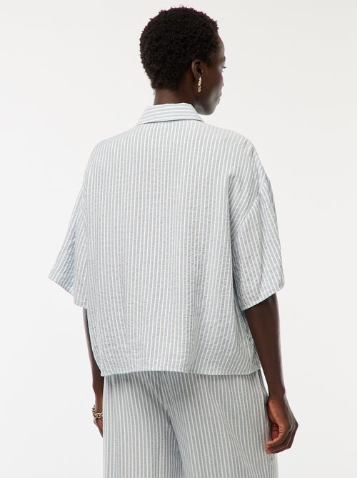 Gestreept overhemd met korte mouwen - Kiabi