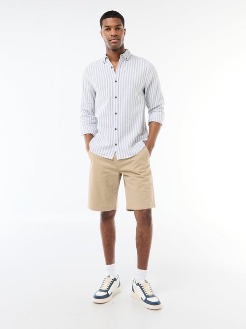 Gestreept overhemd van linnen en katoen - Kiabi