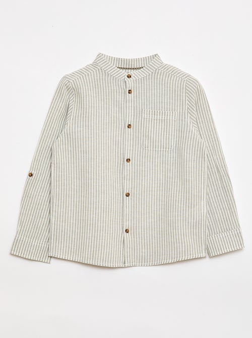 Gestreept overhemd van linnenmix - Kiabi