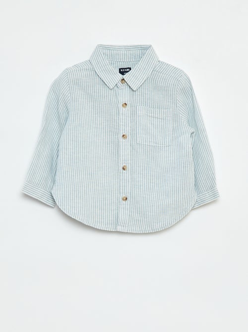Gestreept overhemdje van chambray - Kiabi
