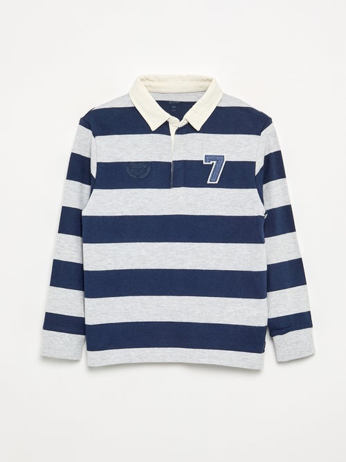 Gestreept poloshirt met contrastkraag - Kiabi