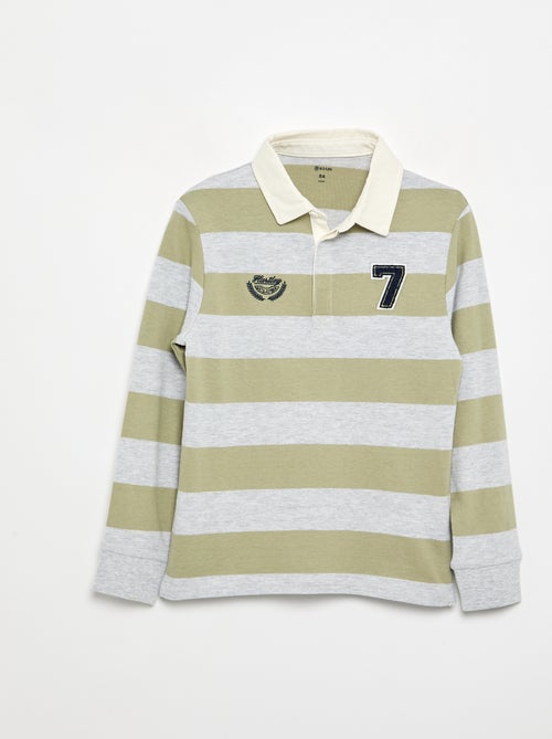 Gestreept poloshirt met contrastkraag - Kiabi Gestreept poloshirt met contrastkraag - Kiabi