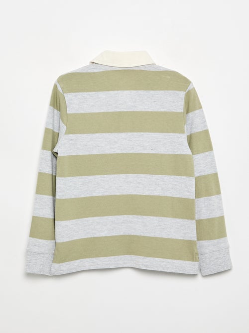 Gestreept poloshirt met contrastkraag - Kiabi Gestreept poloshirt met contrastkraag - Kiabi