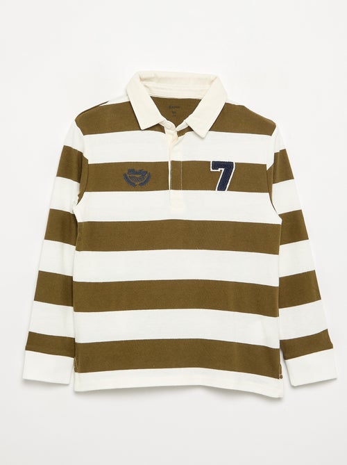 Gestreept poloshirt met contrastkraag - Kiabi