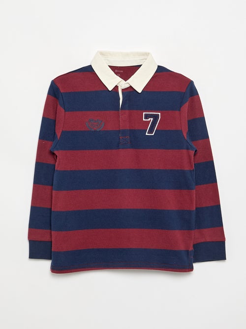 Gestreept poloshirt met contrastkraag - Kiabi