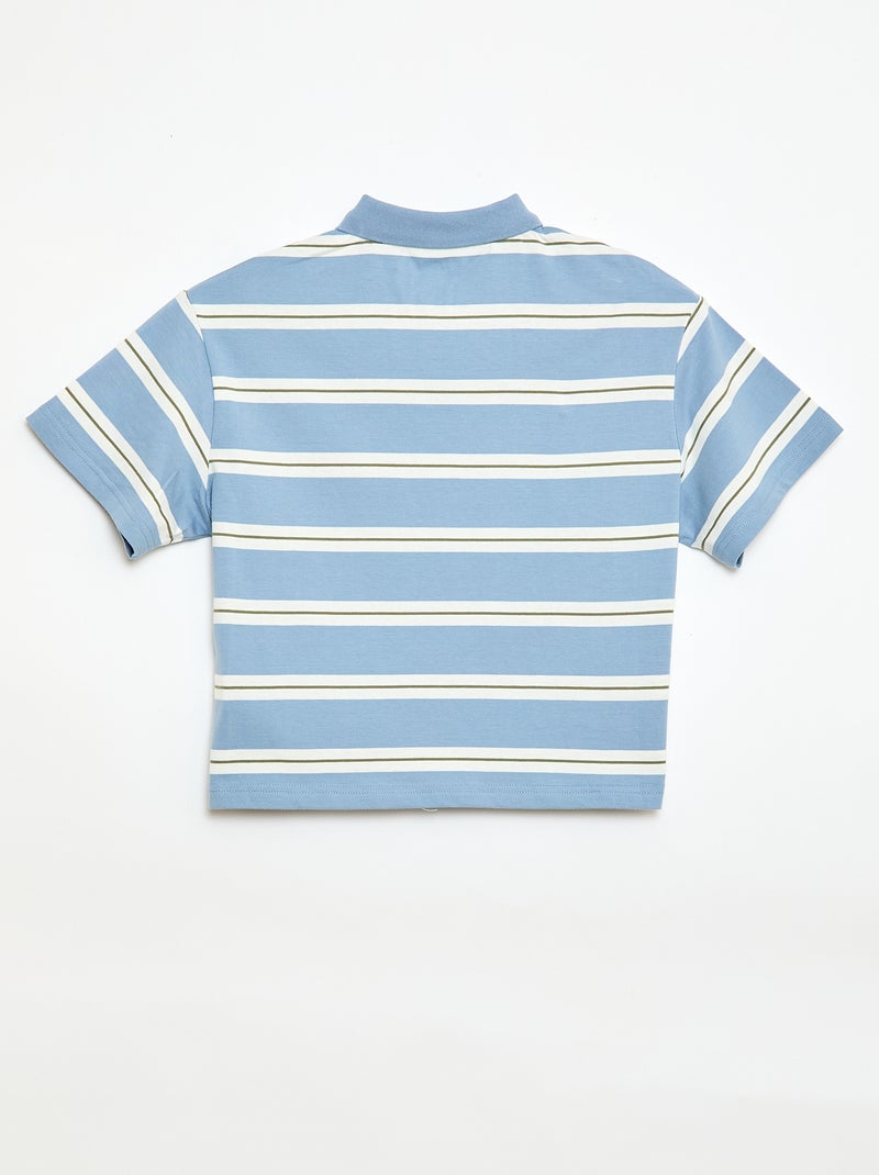 Gestreept poloshirt met korte mouwen Blauw - Kiabi