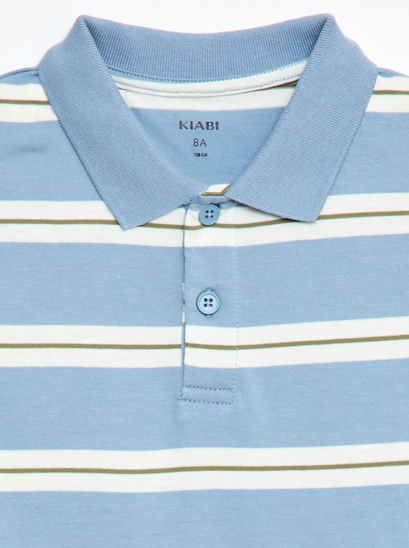 Gestreept poloshirt met korte mouwen Blauw - Kiabi