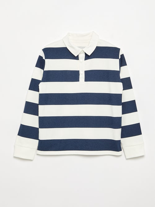 Gestreept poloshirt met lange mouwen - gemakkelijk aan te trekken collectie - Kiabi Gestreept poloshirt met lange mouwen - gemakkelijk aan te trekken collectie - Kiabi