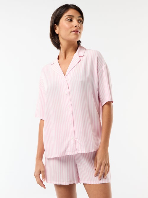 Gestreept pyjamaset top + short - Kiabi