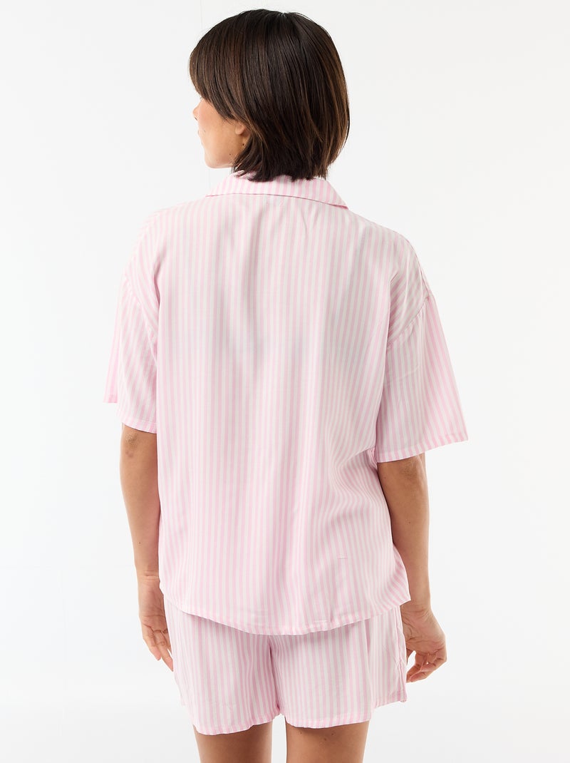 Gestreept pyjamaset top + short Rose - Kiabi