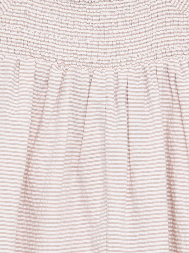 Gestreept seersucker playsuit Biege - Kiabi