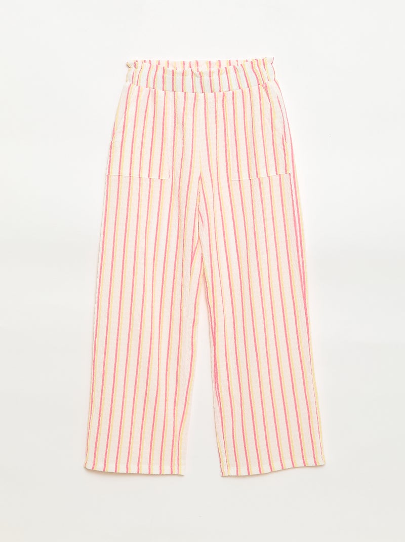 Gestreept set T-shirt + broek - 2-delig Biege - Kiabi