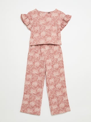 Gestreept set T-shirt + broek - 2-delig