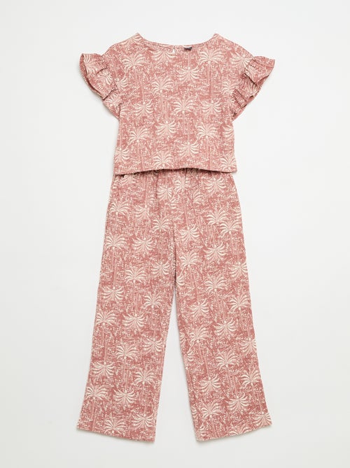 Gestreept set T-shirt + broek - 2-delig - Kiabi