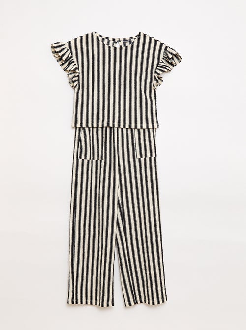 Gestreept set T-shirt + broek - 2-delig - Kiabi