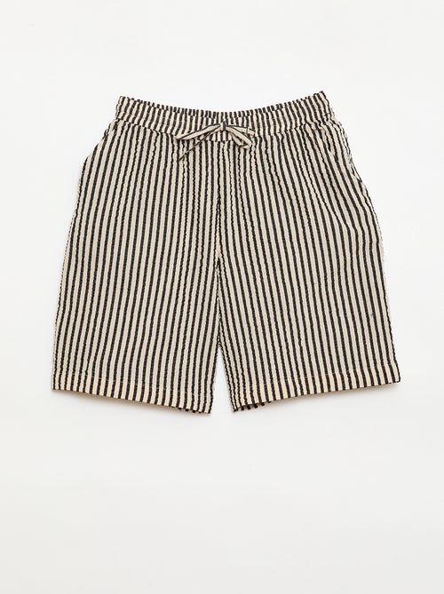 Gestreept short met trekkoordjes - Kiabi