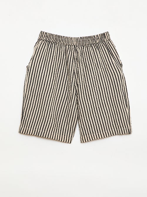 Gestreept short met trekkoordjes - Kiabi