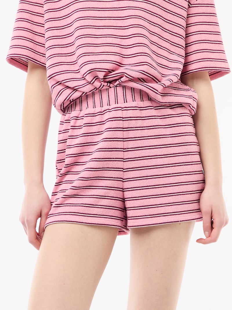 Gestreept short van badstof Rose - Kiabi