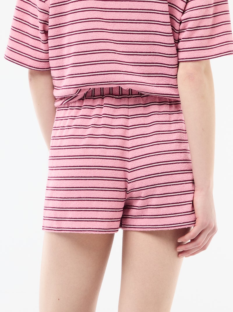 Gestreept short van badstof Rose - Kiabi