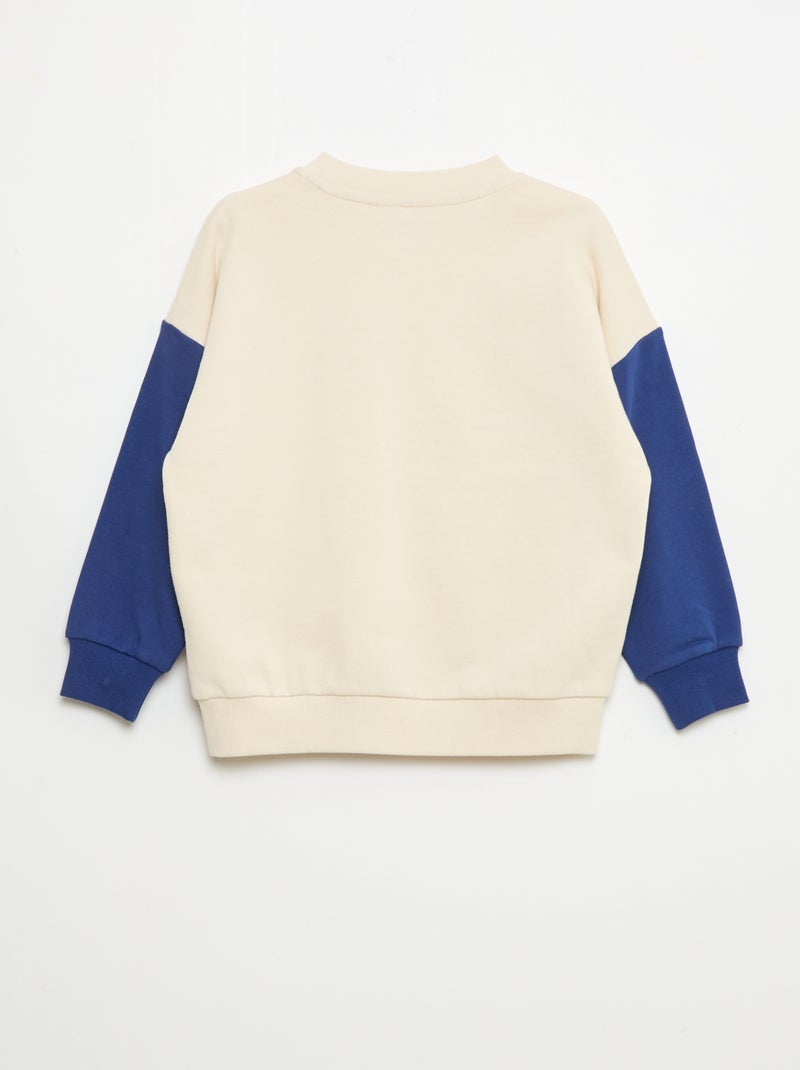 Gestreept sweatshirt met ronde hals Wit - Kiabi