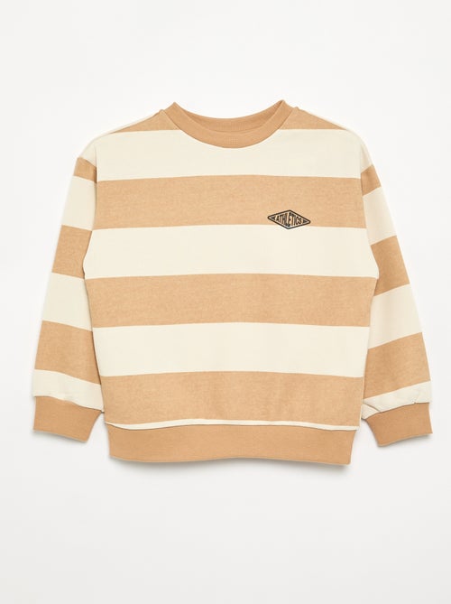 Gestreept sweatshirt van ongeborsteld molton - Kiabi