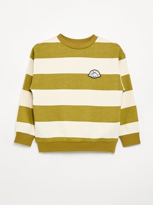 Gestreept sweatshirt van ongeruwde molton - Kiabi