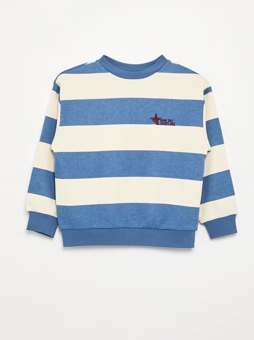 Gestreept sweatshirt van ongeruwde molton - Kiabi