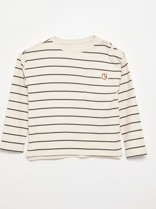 Gestreept T-shirt - gemakkelijk aan te trekken collectie - Kiabi Gestreept T-shirt - gemakkelijk aan te trekken collectie - Kiabi