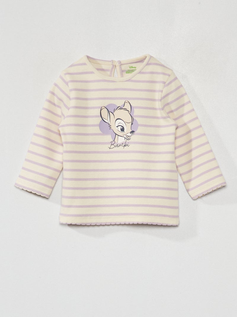 Gestreept T-shirt 'Bambi' WIT - Kiabi
