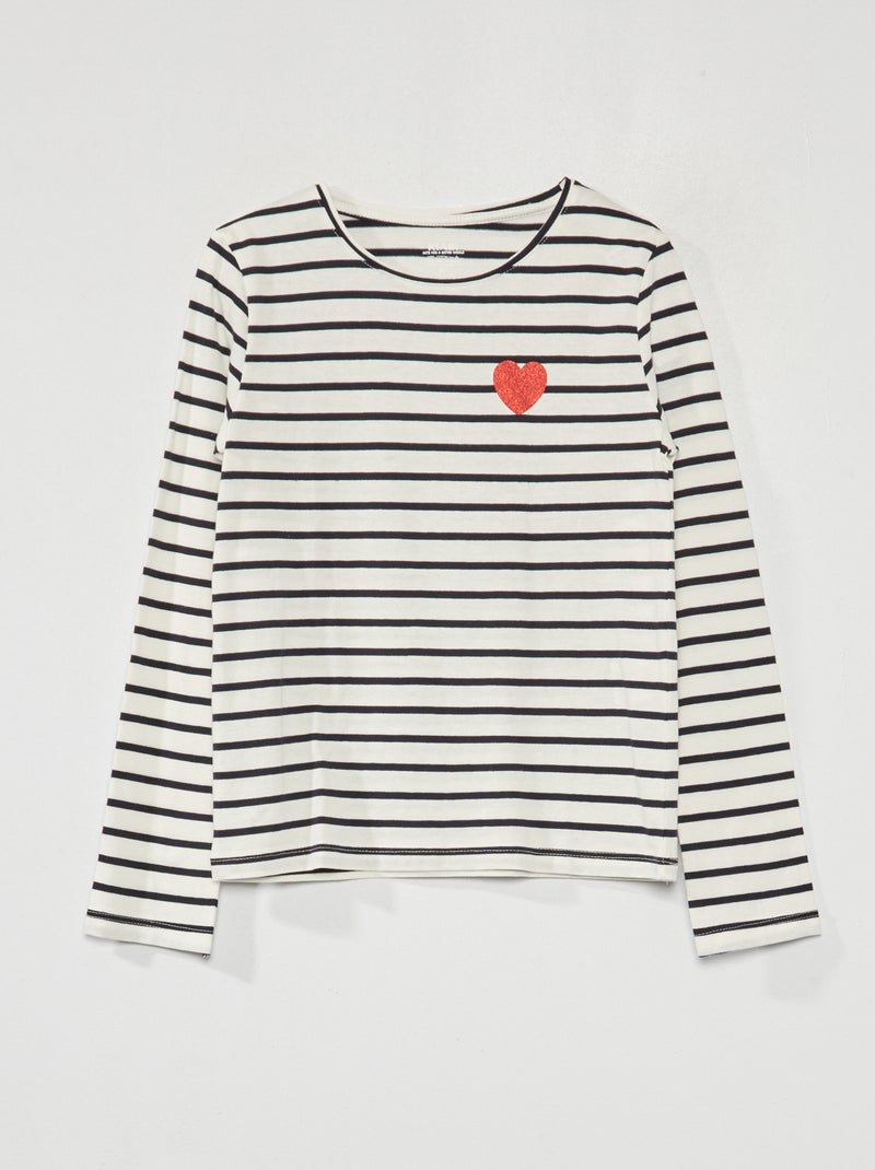 Gestreept T-shirt BLAUW - Kiabi