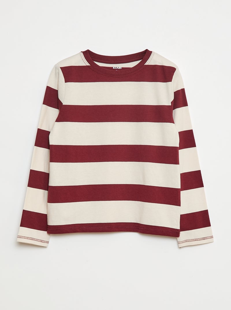Gestreept T-shirt Bruin - Kiabi