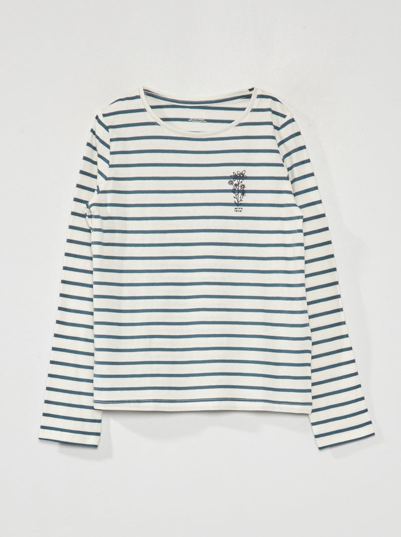 Gestreept T-shirt GROEN - Kiabi