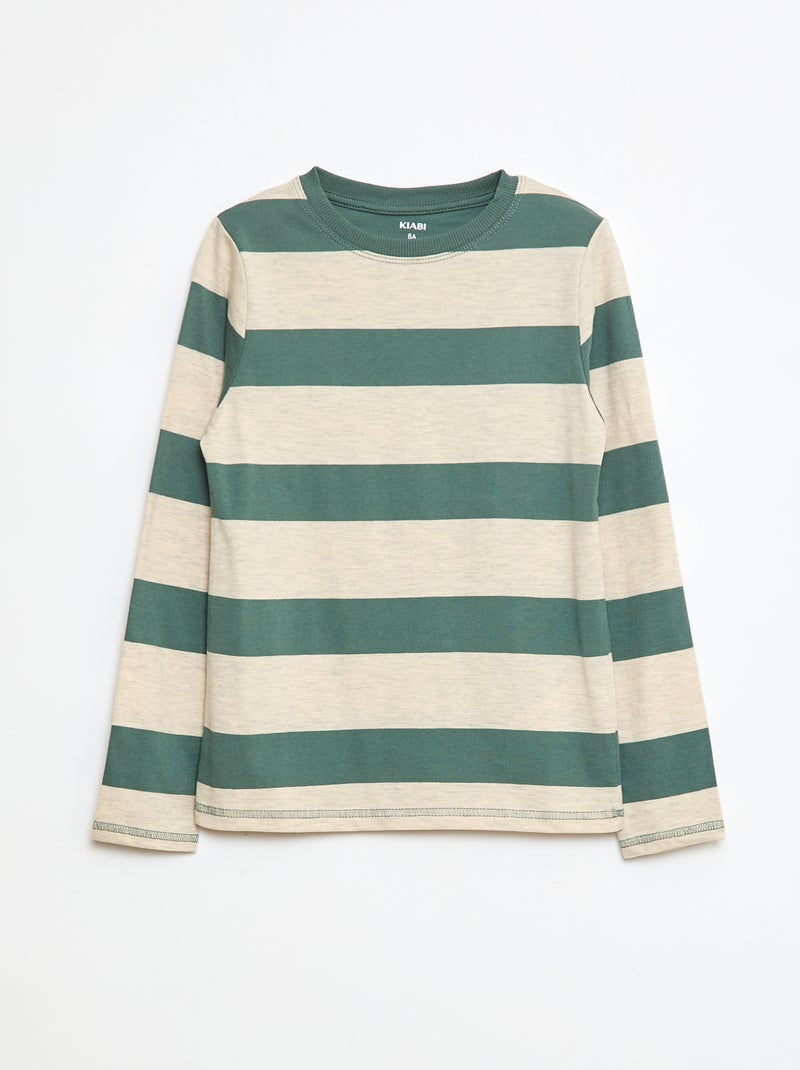 Gestreept T-shirt Groen - Kiabi