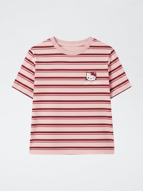 Gestreept T-shirt met 'Hello Kitty'-patch - Kiabi Gestreept T-shirt met 'Hello Kitty'-patch - Kiabi