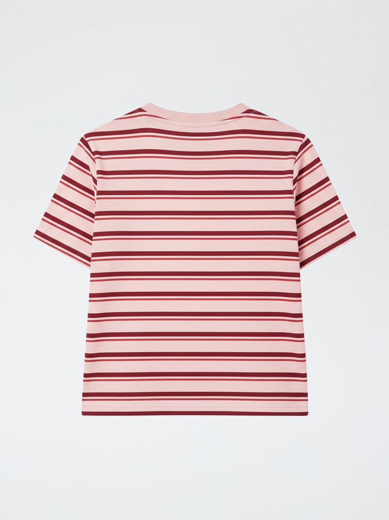 Gestreept T-shirt met 'Hello Kitty'-patch Rood - Kiabi