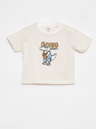 Gestreept T-shirt met korte mouw