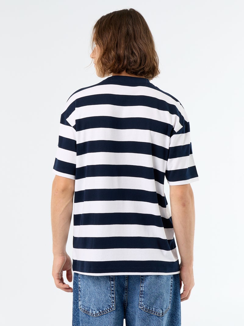 Gestreept T-shirt met korte mouwen Blauw - Kiabi