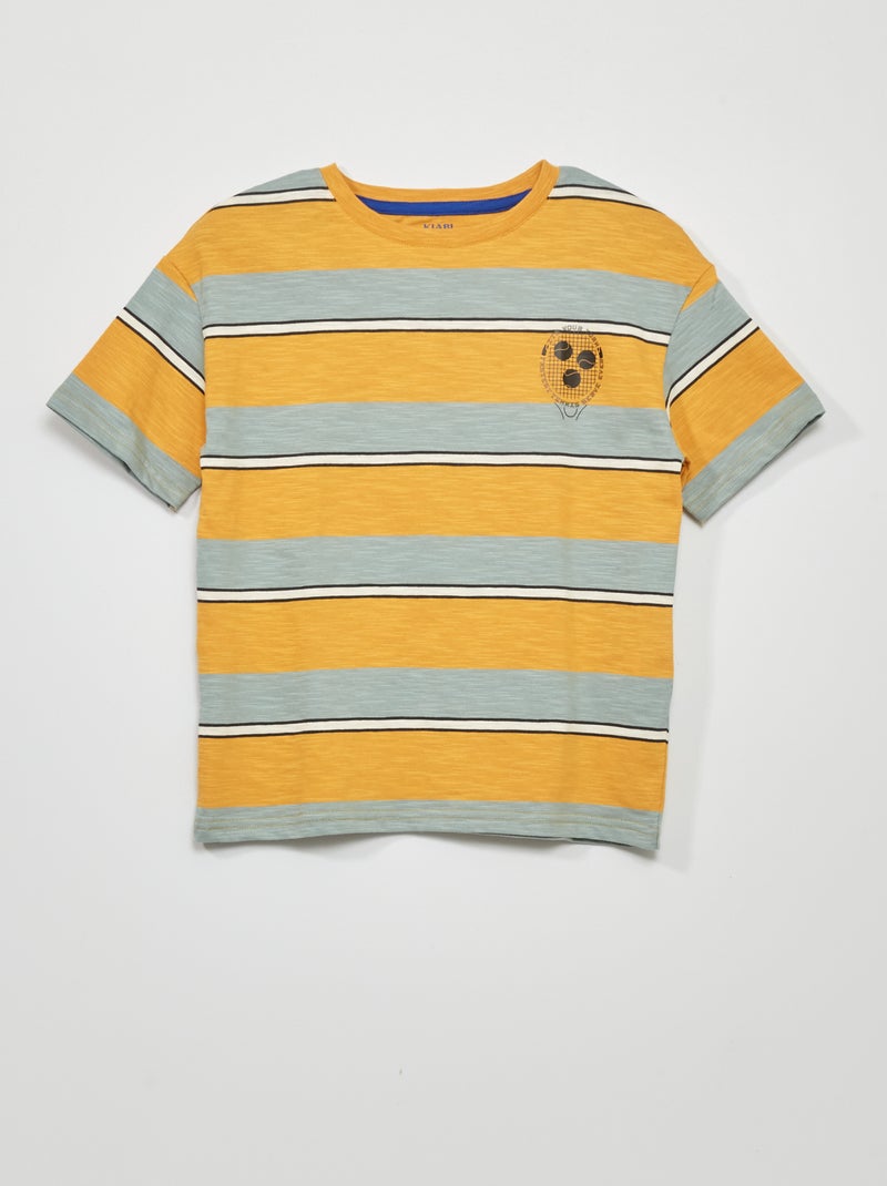 Gestreept T-shirt met korte mouwen GEEL - Kiabi