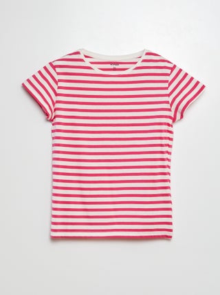 Gestreept T-shirt met korte mouwen