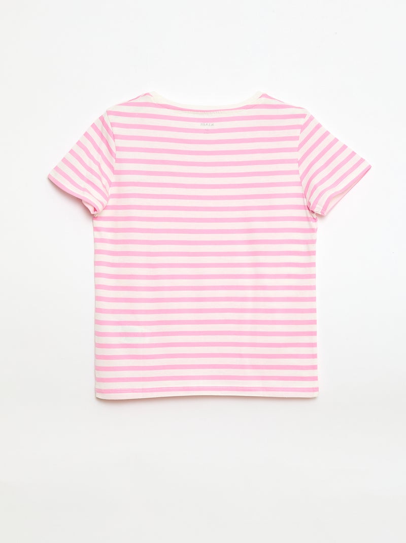 Gestreept T-shirt met korte mouwen Rose - Kiabi