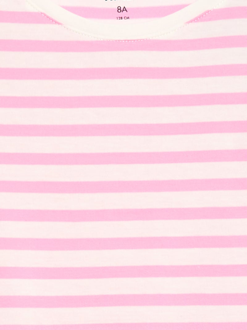 Gestreept T-shirt met korte mouwen Rose - Kiabi
