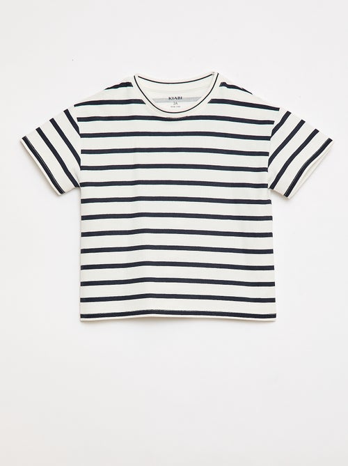 Gestreept T-shirt met korte mouwen van katoen - Kiabi
