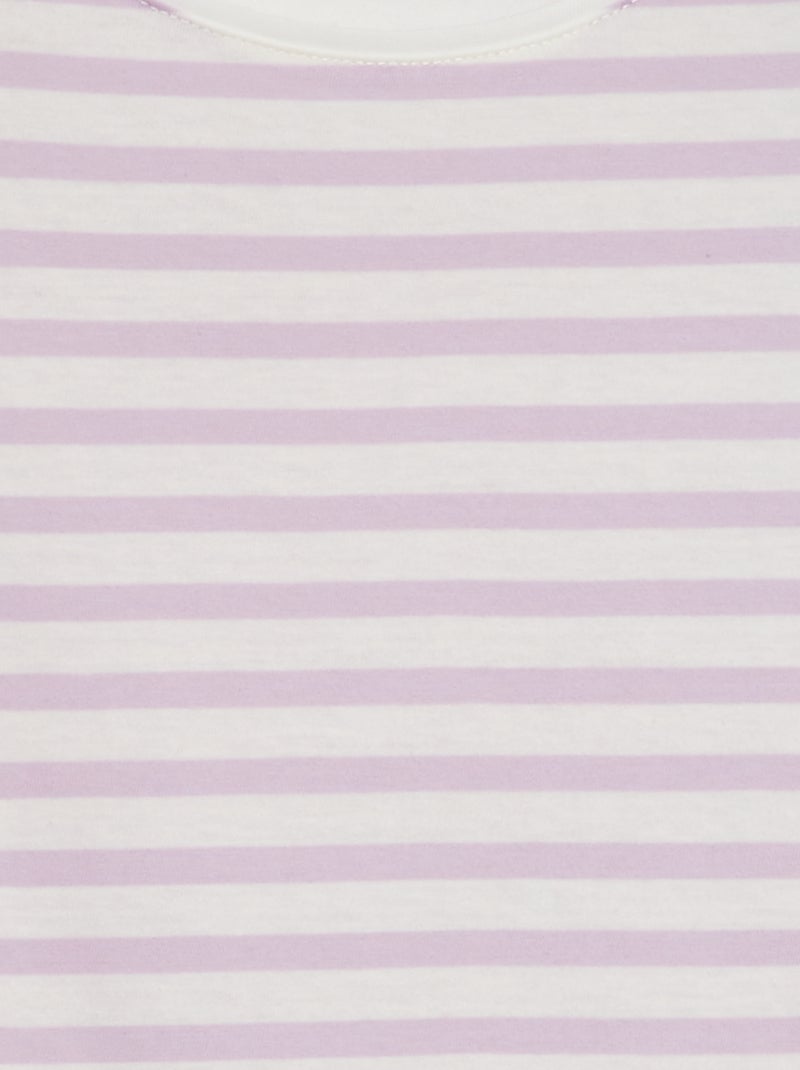 Gestreept T-shirt met korte mouwen WIT - Kiabi