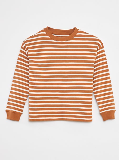 Gestreept T-shirt met lange mouw - Kiabi