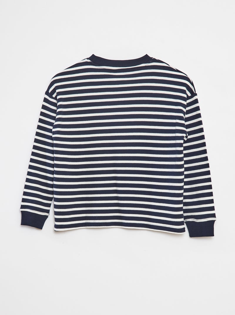 Gestreept T-shirt met lange mouw Blauw - Kiabi