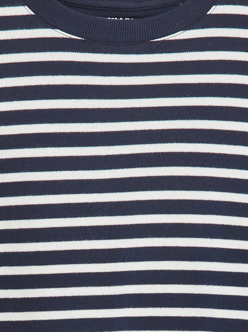 Gestreept T-shirt met lange mouw Blauw - Kiabi