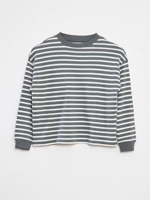Gestreept T-shirt met lange mouw - Kiabi