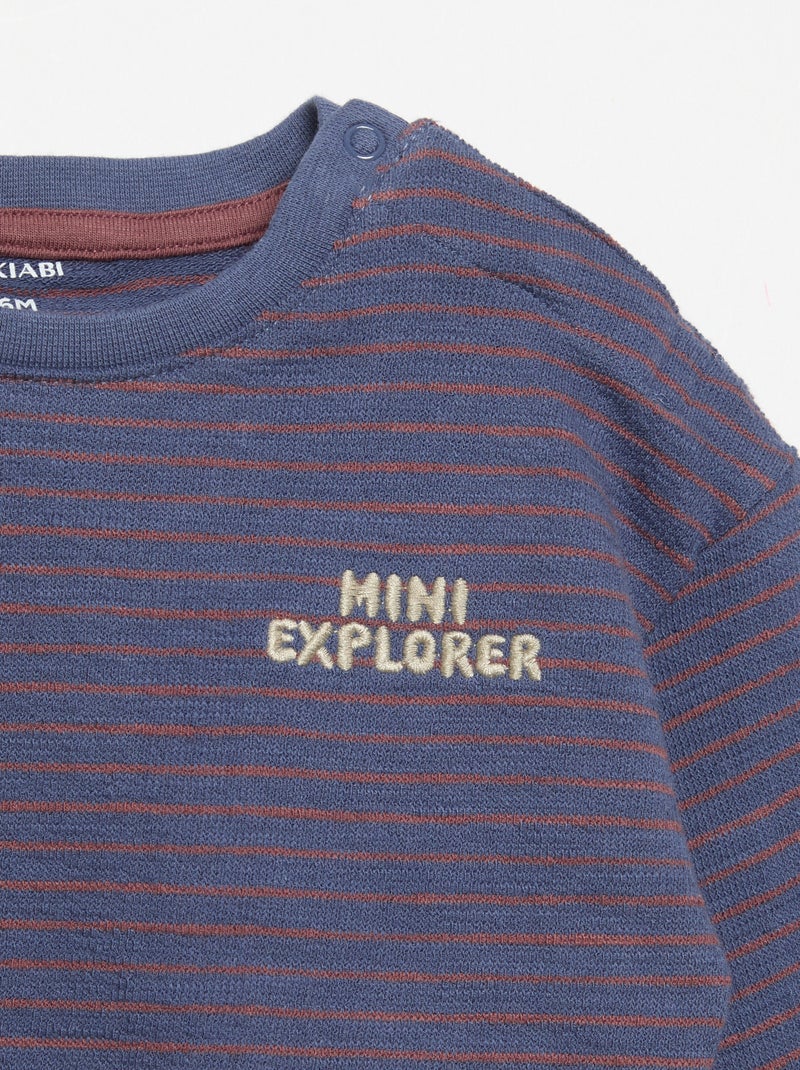 Gestreept T-shirt met lange mouwen Blauw - Kiabi