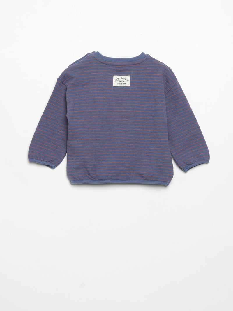 Gestreept T-shirt met lange mouwen Blauw - Kiabi